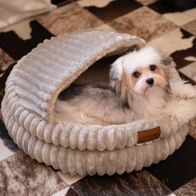CHEERPALS Cat Cave Bed for Indoor Cats, Washable Covered Cat Bed Hooded Kitty - Image 7