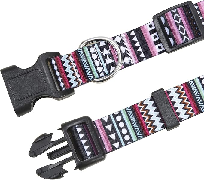 Mihqy Dog Collar with Bohemia Floral Tribal Geometric Patterns - Image 4