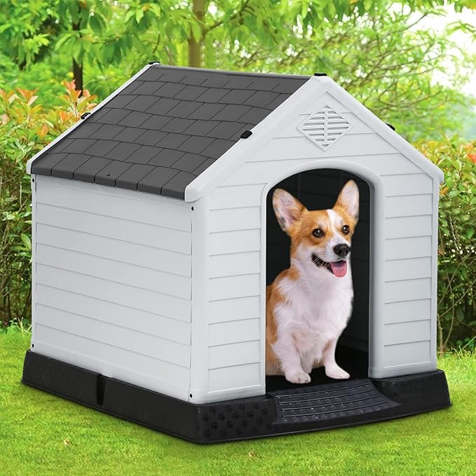 FDW Dog House Indoor Outdoor Durable Ventilate Waterproof Pet Plastic Dog House - Image 2