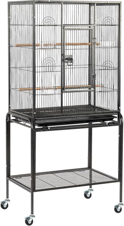 VINGLI 53-inch Bird Cage with Wheels, Durable Wrought Iron Parakeet Cage with by VINGLI