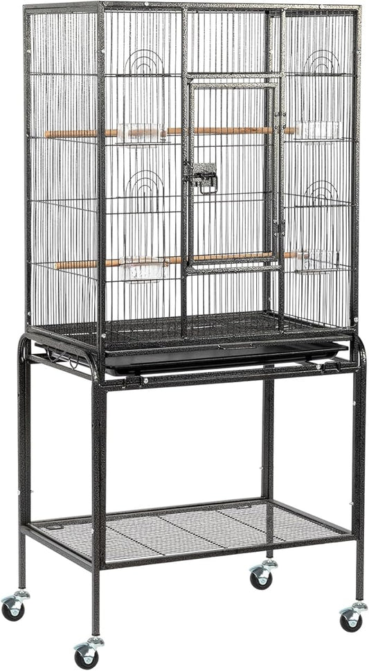 VINGLI 53-inch Bird Cage with Wheels, Durable Wrought Iron Parakeet Cage with by VINGLI
