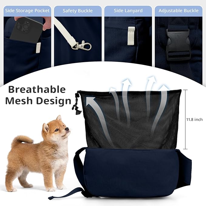 ONECUTE Crossbody Dog Sling Carrier, Wearable Portable Pet Bag - Image 4