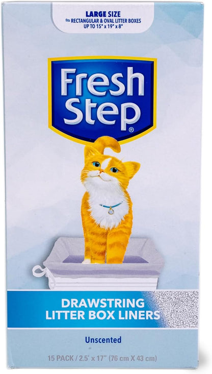 Fresh Step Drawstring Cat Litter Box Liners Unscented Heavy Duty Kitty Litter - Image 2