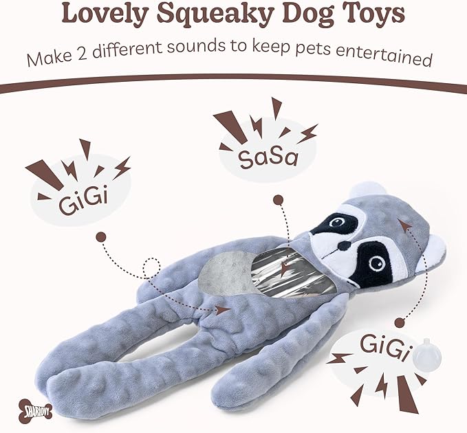 SHARLOVY No Stuffing Dog Toys 5 Pack, Crinkle Interactive Dogs Toy - Image 3