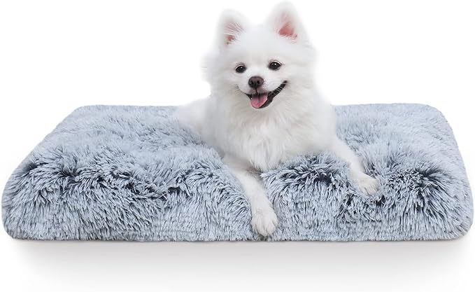 Vonabem Small Dog Bed Crate Pad 24 inch, Washable Puppy Bed, Soft Plush Pet by Loveforfurrykids