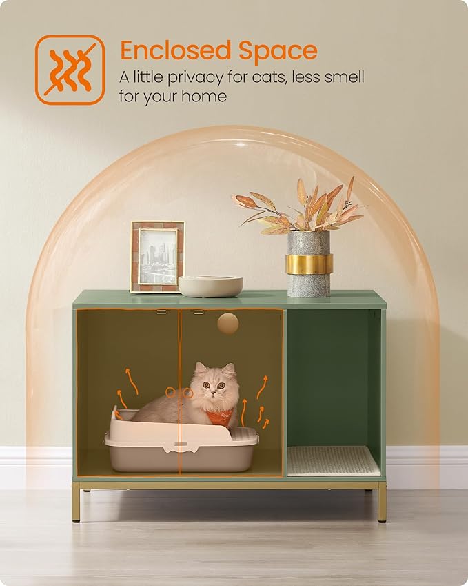 Feandrea Cat Litter Box Enclosure, Hidden Litter Box Furniture - Image 3