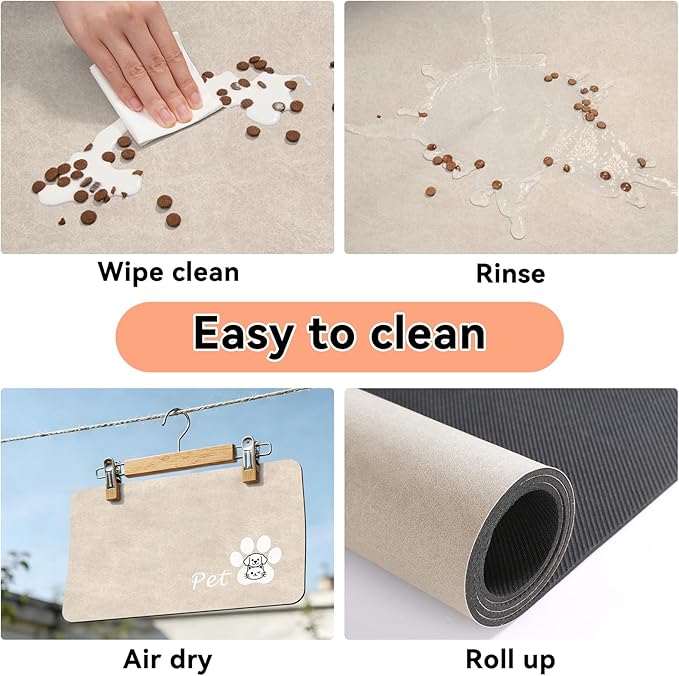 Dog Cat Feeding Mat-Absorbent Pet Bowl Mat - Image 6