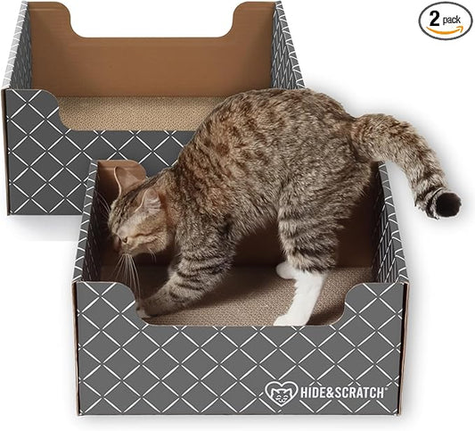 Hide & Scratch Cardboard Cat Scratcher Box & Bed by HideScratch