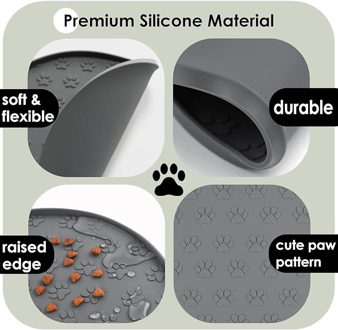 Pet Feeding Mats for Food and Water, Waterproof Anti-Slip Placemats for Dog Cat - Image 4