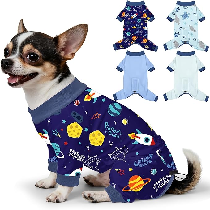 Bienbee Dog Pajamas, 4 Pack Dog Recovery Suit Shedding Suit Cute Soft Puppy by Bienbee