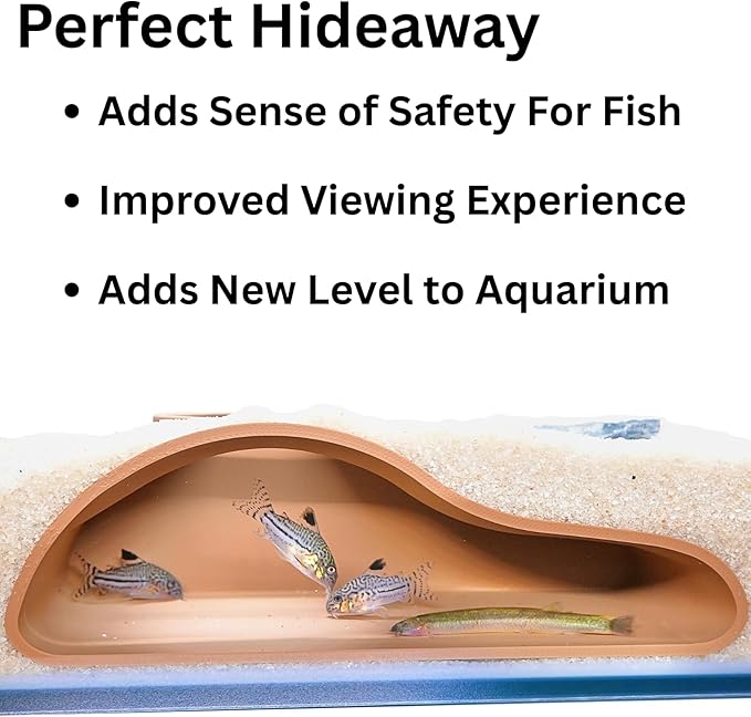 Lucky Critter Aquarium Underground Tunnel Cave Natural Curve | Viewing Fish & - Image 4