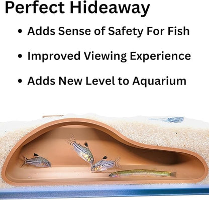 Lucky Critter Aquarium Underground Tunnel Cave Natural Curve | Viewing Fish & - Image 4
