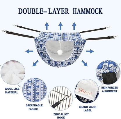 JSPYFITS Cat Cage Hammock with Ball, Double Layer Hanging Adjustable Soft Pet - Image 4