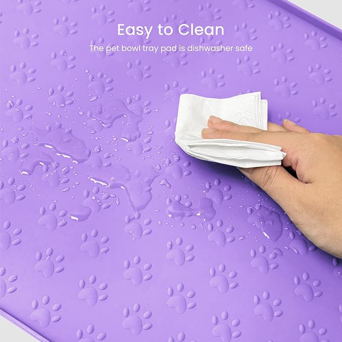 PWTAA Dog Food Mat Anti-Slip Silicone Dog Bowl Mat Thicker Pet Placemat - Image 9