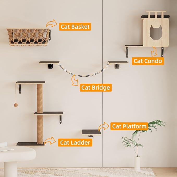 5-in-1 Cat Wall Shelves Set - Image 3