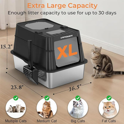 URPOWER Stainless Steel Cat Litter Box - Image 6