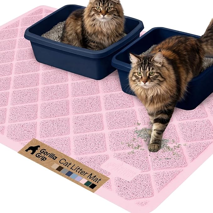 GORILLA GRIP Cat Litter Box Mat, Cushioned Coil Mesh Litter Trapping Mats by Unknown