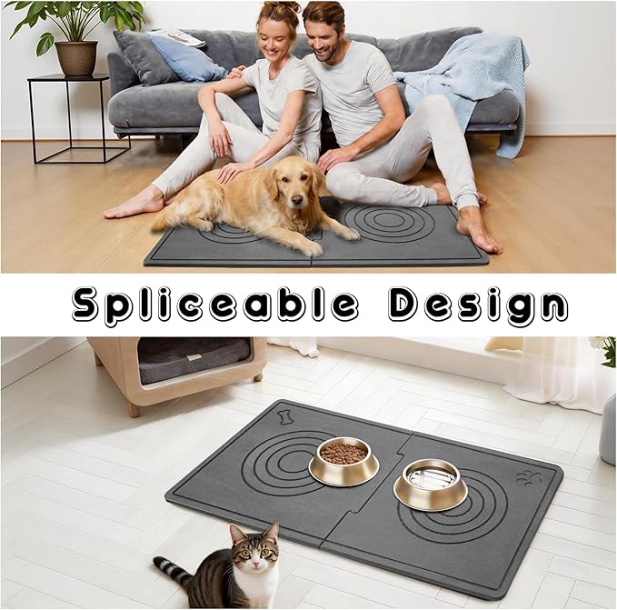 Stone Dog & Cat Food Mat, Diatomaceous Pet Feeding Mat - Image 6