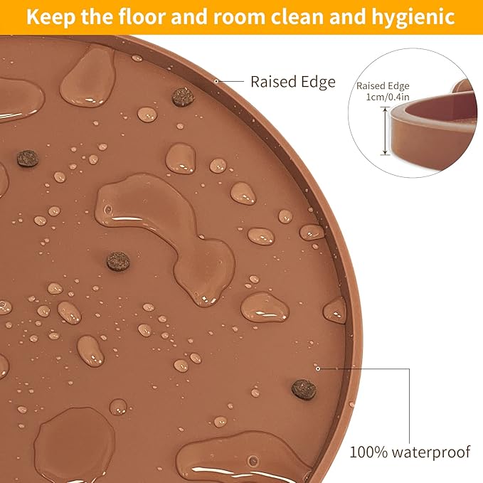 KPWACD Pet Placemat for Dog and Cat, Waterproof Silicone Dogs Feeding Bowl Mat - Image 6