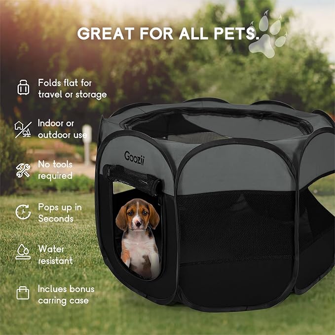 Goozii Portable Dog Playpen for Large Dogs, Collapsible Puppy Pet Cat Playpen - Image 4