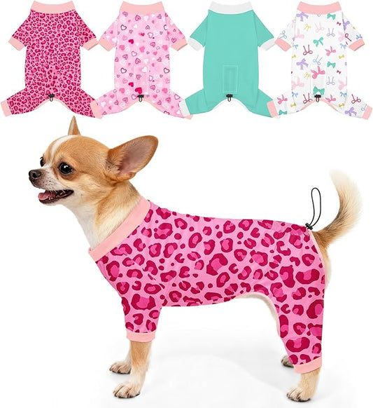 Bienbee Dog Pajamas, 4 Pack Dog Recovery Suit Shedding Suit Cute Soft Puppy by Bienbee