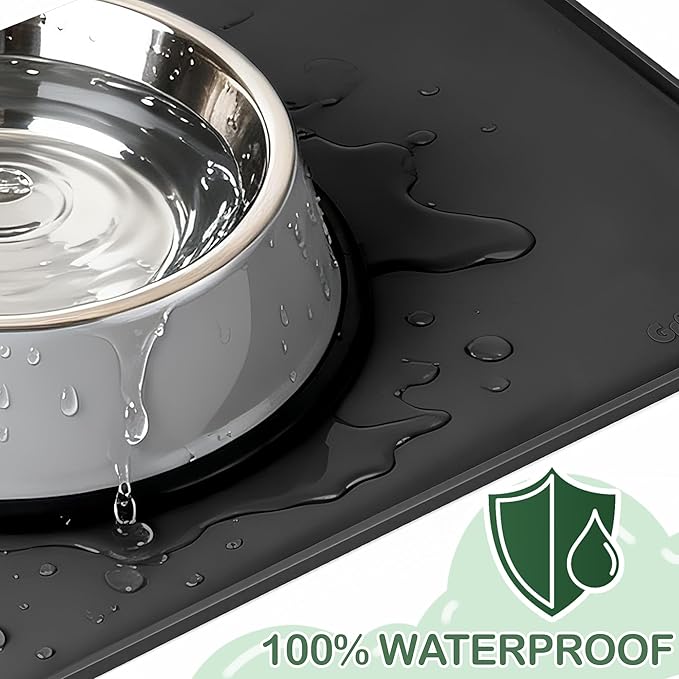 100% Waterproof Silicone Pet Feeding Mat, Warped Resistant Raised Edge BPA-Free - Image 5