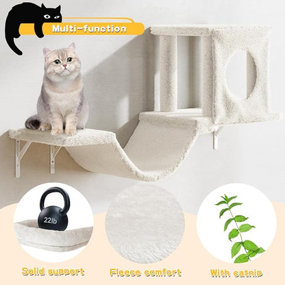 12-in-1 Cat Wall Shelves, Wall Mounted Cat Climber - Image 3