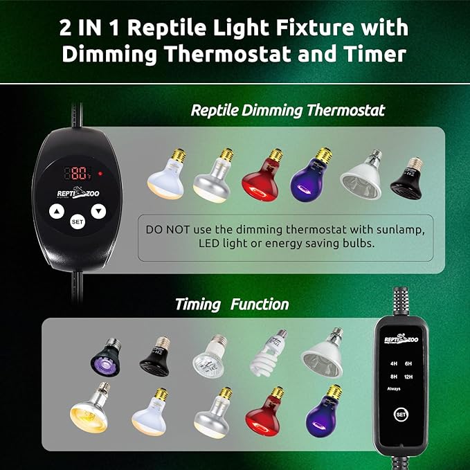 REPTI ZOO Dual Reptile Light Fixture - Image 3