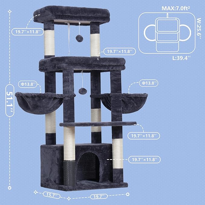 Hey-brother Cat Tree Tower, Scratching Posts - Image 3