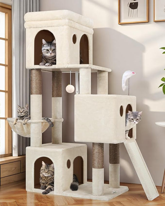 Globlazer 52in Cat Tower for Multiple Indoor Cats, Heavy Duty Multi-Level Cat by Globlazer
