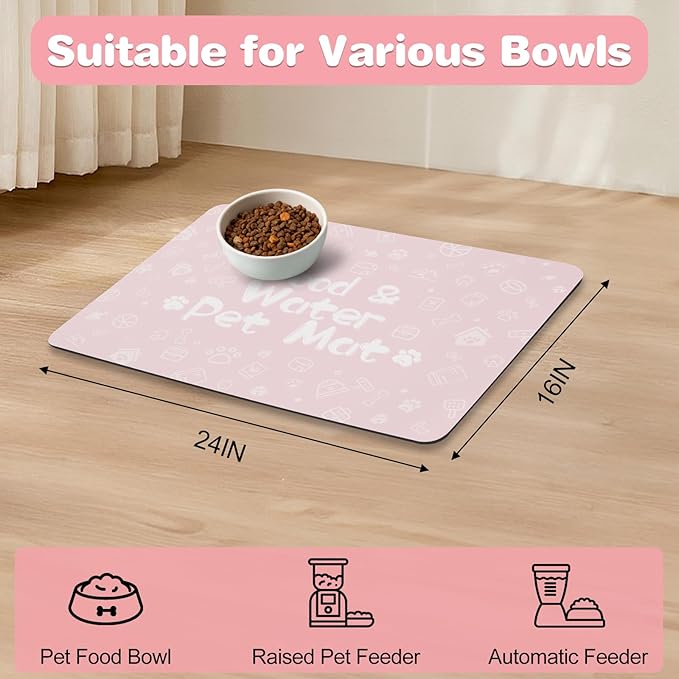 Pet Feeding Mat, Dog Cat Mat for Food and Water, Dog Bowl Waterproof Placemat - Image 7