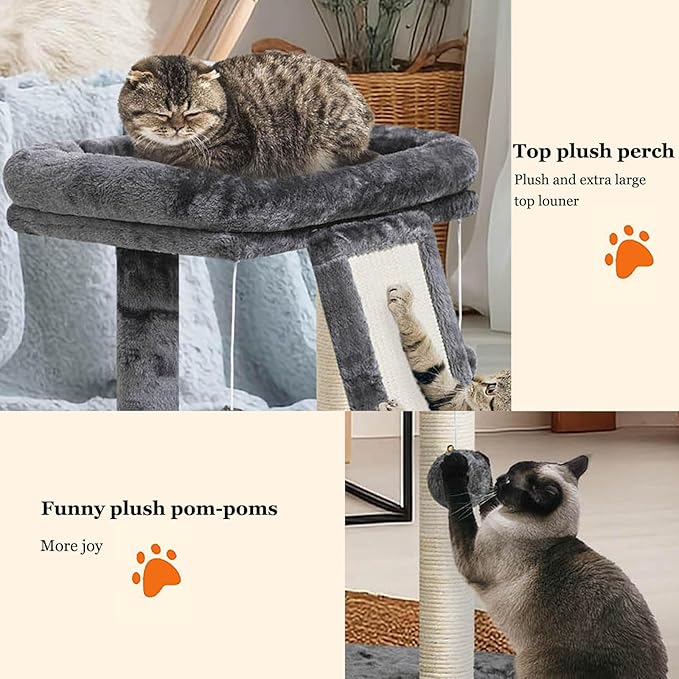 SYANDLVY Small Cat Tree with Perch, Cat Scratching Board - Image 5