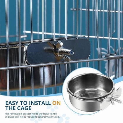 2Pcs Stainless Steel Bird Feeding Bowls, Small Bird Feeding Cup, Stainless - Image 3