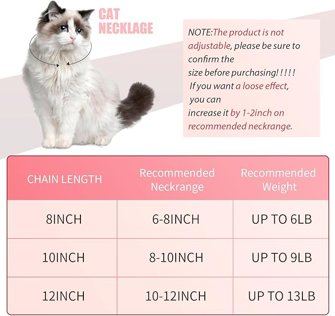 Hillban Cat Collar Diamond Chain Glitter Collar Walking Metal - Image 2