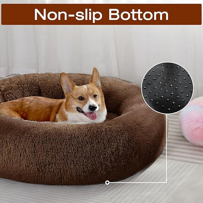 JOLLYVOGUE Dog Bed, Calming Anti-Anxiety Large Dog Bed, Fluffy Donut Cushion - Image 4