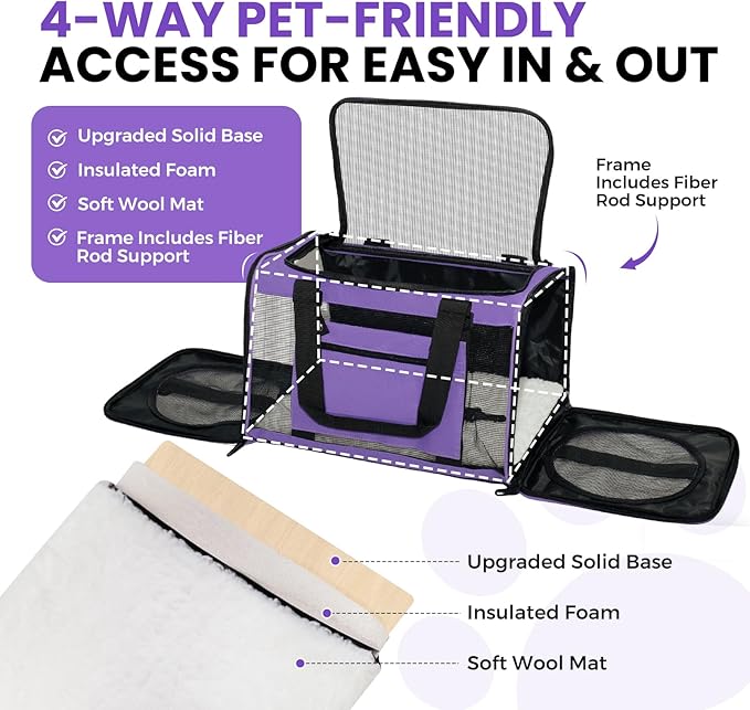 Expandable Cat Carrier Airline Approved Soft-Sided Pet Travel Carrier - Image 3