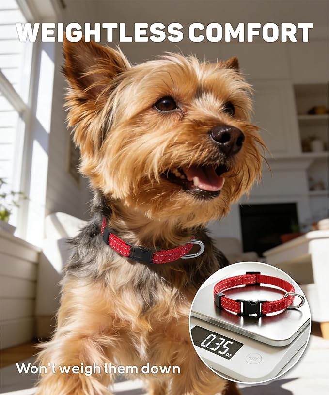 TagME Reflective Nylon Dog Collars, Adjustable Classic Pet Collar - Image 3
