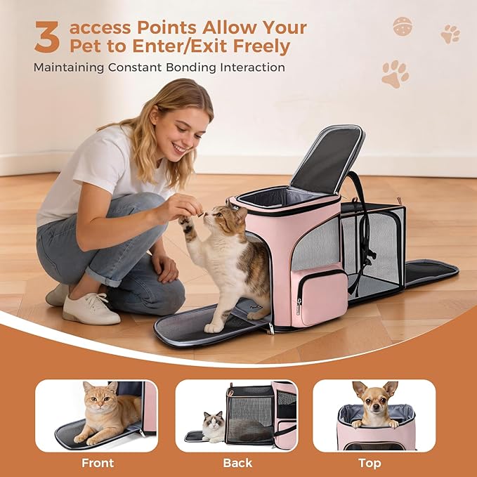Lekereise Pet Carrier Backpack Expandable Cat Backpack Carrier - Image 3