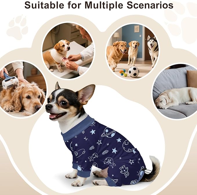 Bienbee Dog Pajamas, 4 Pack Dog Recovery Suit Shedding Suit Cute Soft Puppy - Image 7