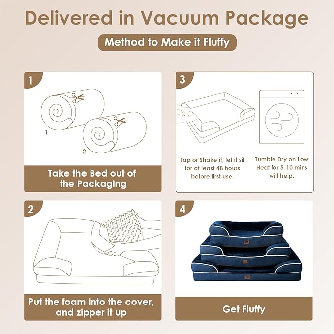 EHEYCIGA Orthopedic Dog Beds for Extra Large Dogs, Waterproof Memory Foam XL - Image 6