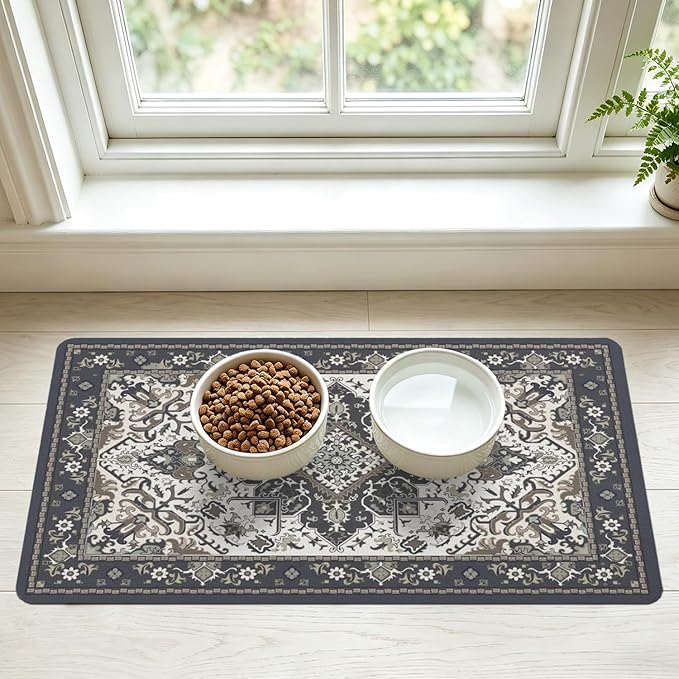 Pet Feeding Mat for Floors Waterproof Dog Mat for Food and Water Absorbent by Unknown