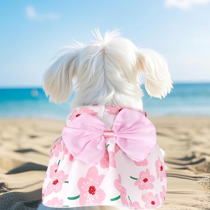 choyaxo Floral Dog Dress Cute Dog Skirt Pet Dress Summer Pet Clothes - Image 5