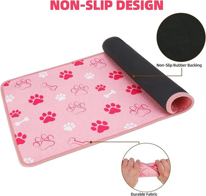 PUPTECK Dog Food Mat, Absorbent Pet Cat Feeding Mat - Image 4