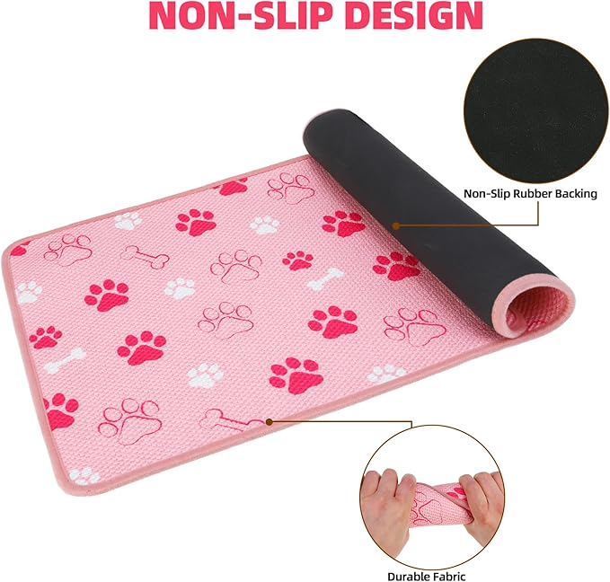 PUPTECK Dog Food Mat, Absorbent Pet Cat Feeding Mat - Image 4