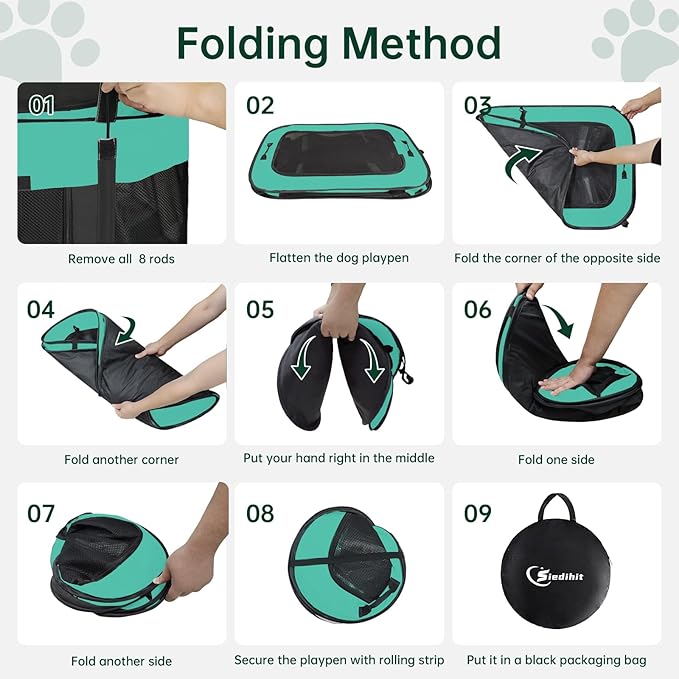 Dog Playpen, Cat Pet Puppy Pen, Portable Playpens - Image 8