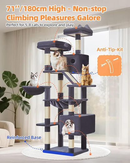 Taoqimiao Cat Tree 71-Inch, Cat Tower - Image 8