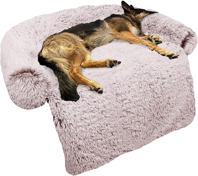 GGIB Calming Dog Bed Fluffy Plush Dog Mat by GGIB