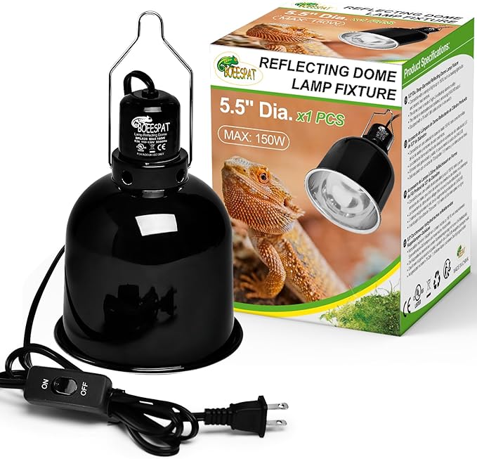 Reptile Light Fixture 5.5 inch Deep Dome by BOEESPATDirect