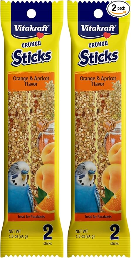 Vitakraft Crunch Sticks Parakeet Treat – 2 Sticks in Orange and Apricot Flavor by Vitakraft