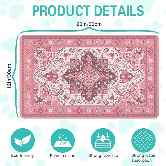 Pet Feeding Mat for Floors Waterproof Dog Mat for Food and Water Absorbent - Image 5